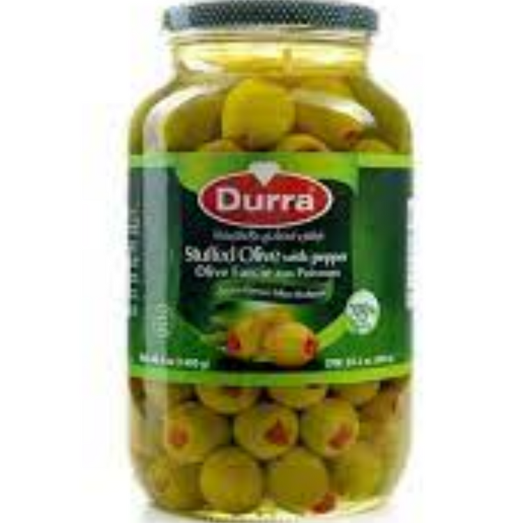 Durra Stuffed Green Olives With Peppers 6 X 1400 ml Jar