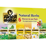 Alattar Natural Herbs 6 Flavours in One Pack (Sage,Mint,Anissed,Ginger,Chamomile,whild Thyme) 24x24 tea bags