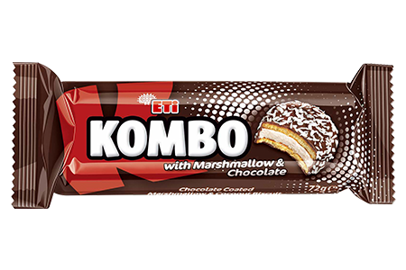 ETI Kombo Chocolate coated Marshmallow Cookies 240g x 16 bag