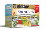 Alattar Natural Herbs 6 Flavours in One Pack (Sage,Mint,Anissed,Ginger,Chamomile,whild Thyme)  24 Tea Bags / case of 24