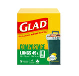 Glad compostable bags long 49l