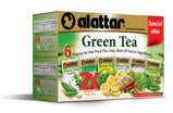 Alattar Green Tea 6 Flavours in One Pack (Jasmine,Mint,Lemon,Ginger&Cinnamon, Earl Grey, Cardamom) 24 Tea Bags / case of 24